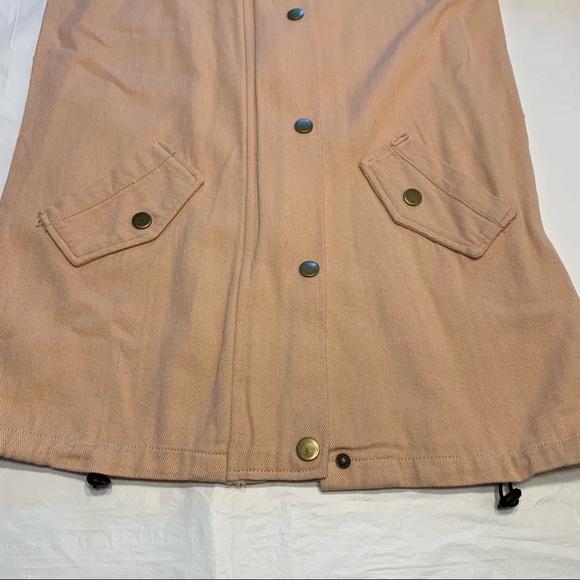 🆕 NWT Zaful zip up/snap peach canvas flight jacket commanding officer patch - Picture 12 of 12